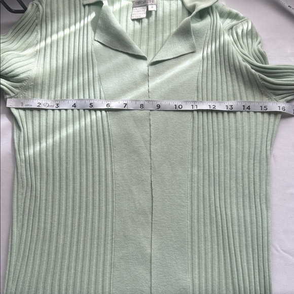 Vintage Worth Mint Green Ribbed 100% Cotton Top - Picture 12 of 13